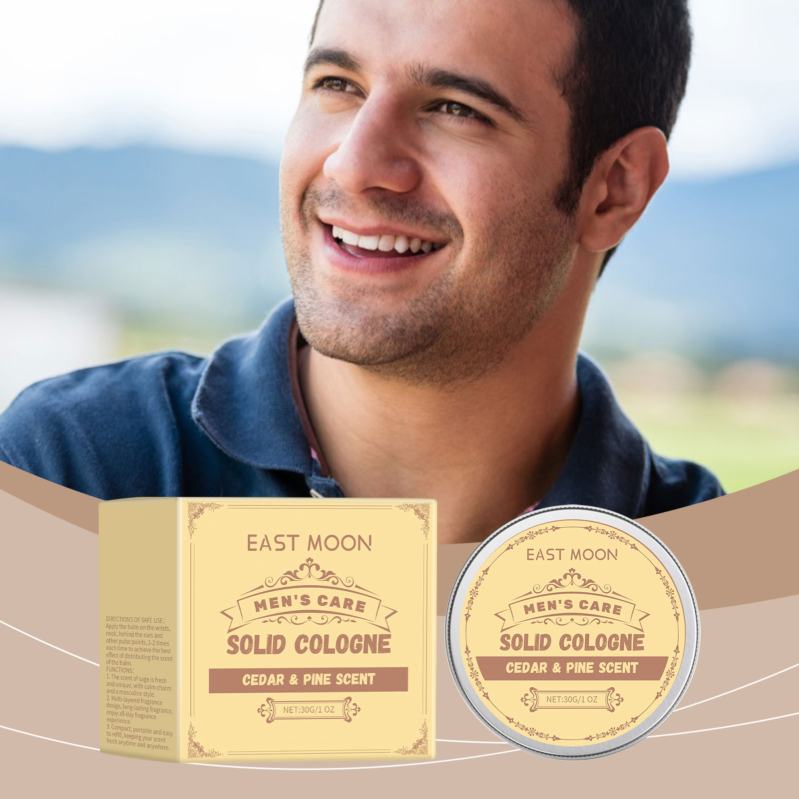 Cologne Solid Balm - عطر خشب الأرز الصلب من إيست